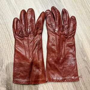 COACH Vintage Burgundy Handmade Couture Made in Italy Leather Gloves